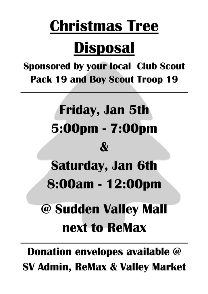 Christmas Tree Disposal Sudden Valley Community Association